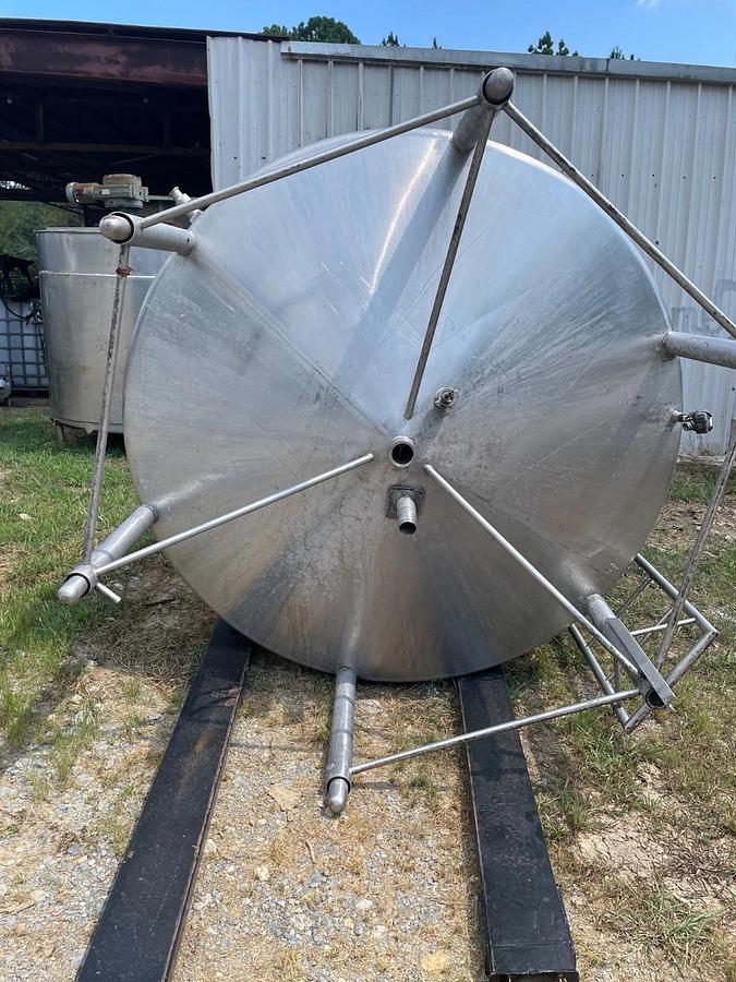 Used 1500 Gallon Jacketed Stainless Steel Processor with sweeping agitation w Cone