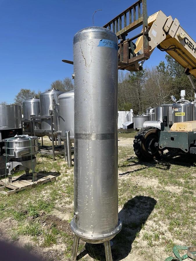 Used 100 Gallon Stainless Tank , Dome Top , Dish Bottom , On Legs