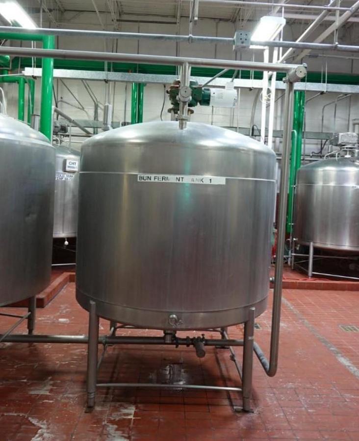 Used 1000 Gallon Jacketed Stainless Steel Processor with sweeping agitation w Cone