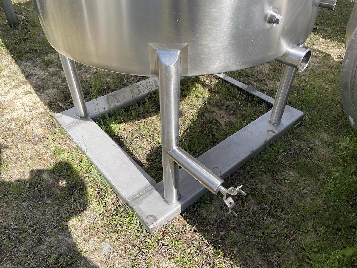 Used 325 Gallon Vertical Stainless Steel Tank With Open Top Slope Bottom
