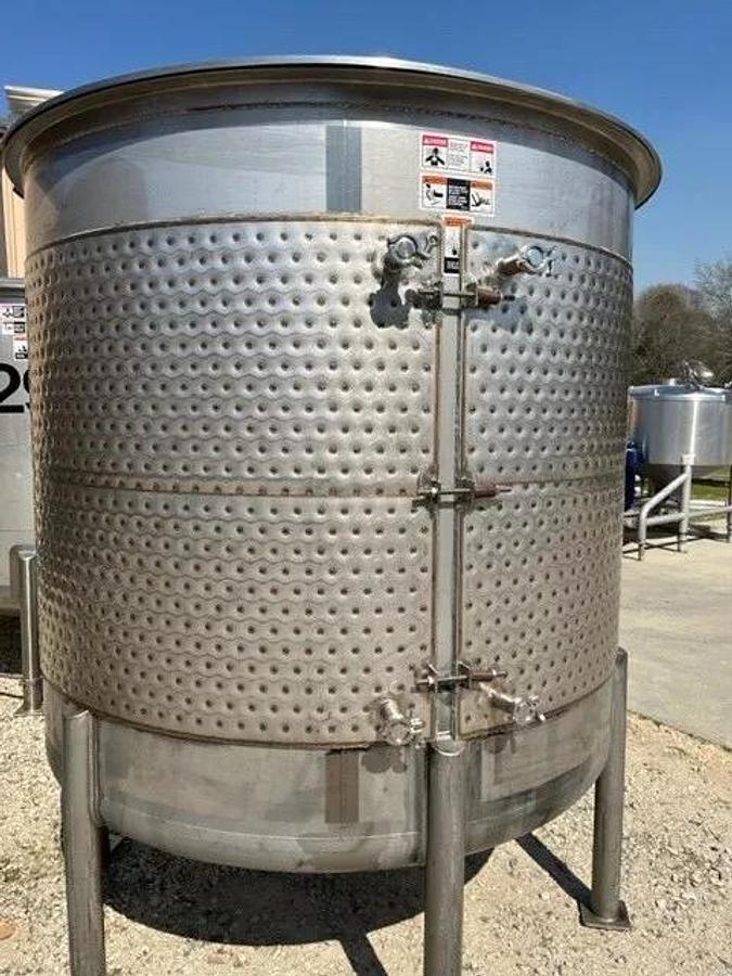 1000 Gallon 316L Stainless Steel Walker Jacketed Mix Tank Dish Bottom split lid