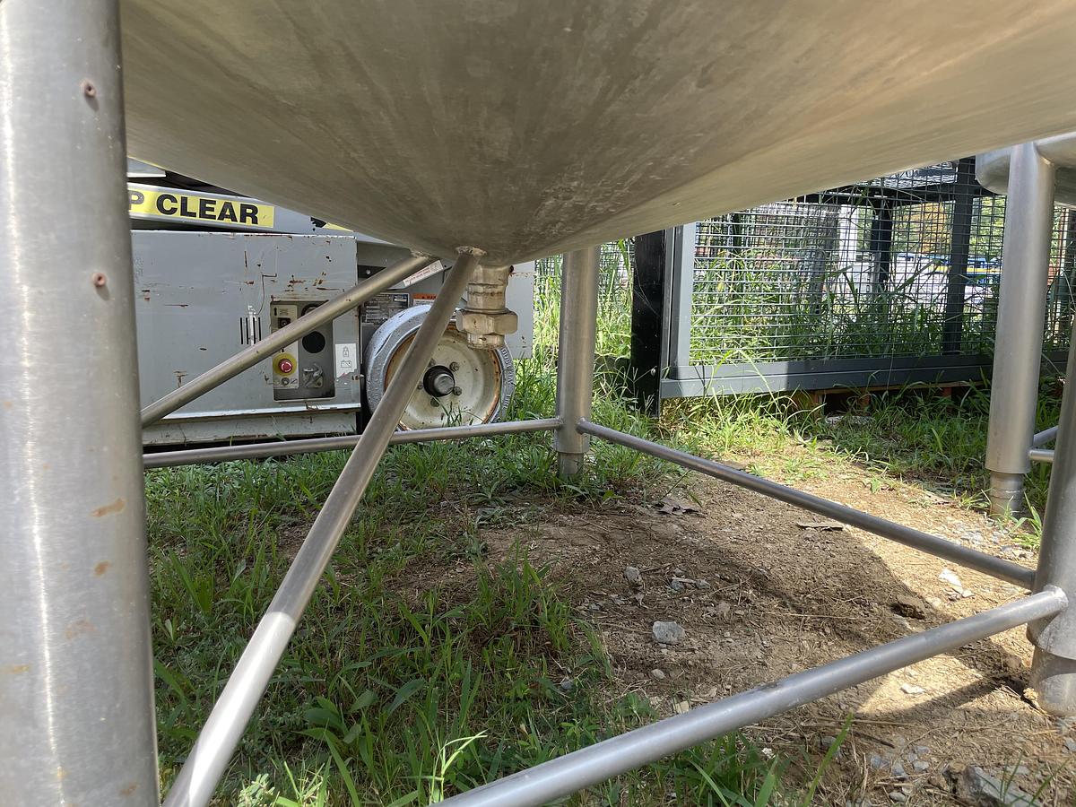 Used 500 Gallon Food Grade Tank with Dome Top and Cone Bottom - Stainless Steel