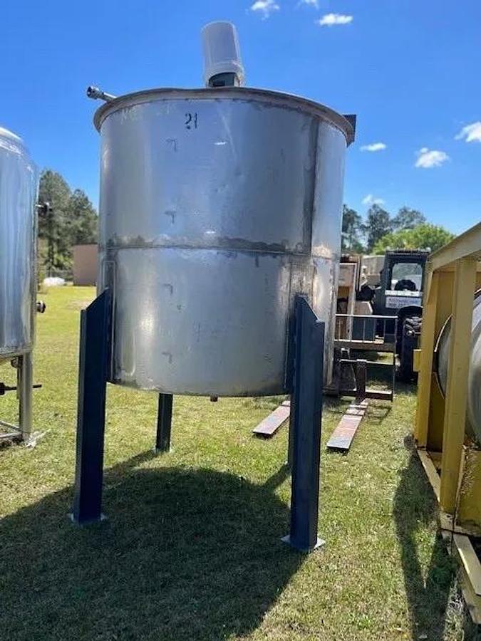 1000 Gallon 316L Stainless Steel Mix w Lightnin Tank Cone Bottom Open Top