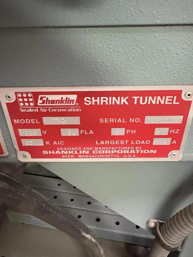 Used Shanklin T-72 H Dual Chamber Shrink Tunnel , 3 To Choose From