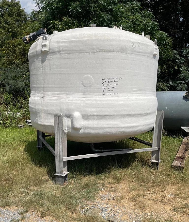 Used 500 Gallon 304 Stainless Steel Food Grade Tank with Dome Top and Cone Bottom