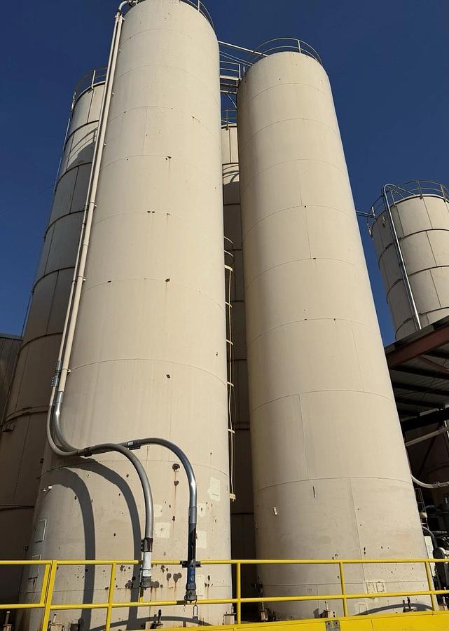 Used Pellet Resin Silo’s by Schuld Mfg , Model # 60-12 x 56 Vertical w/ Cone Bottom