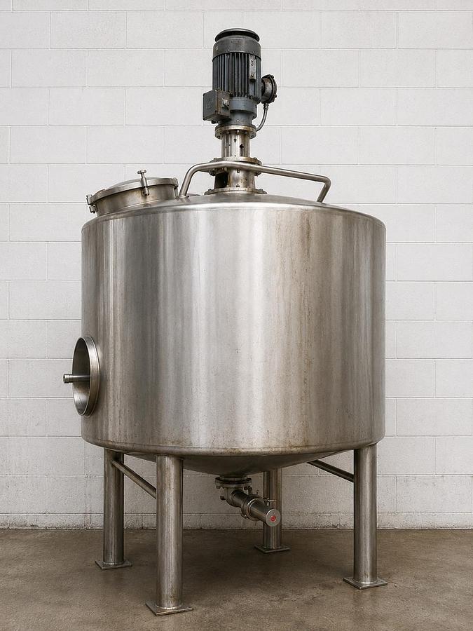 Used 1000 Gallon Stainless Steel Homogenizing High Shear Mix Tank ARDE-Barinco 50 HP