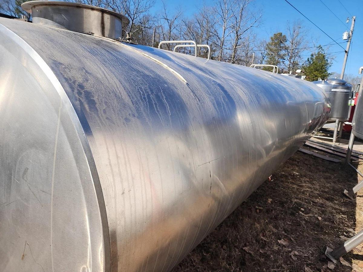 Used 4000 Gallon De Laval Stainless Steel Jacketed Horizontal Storage Tank
