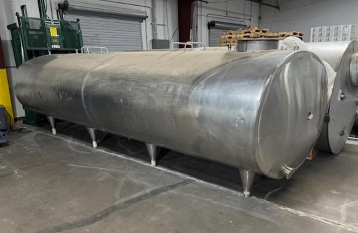 Used 4000 Gallon De Laval Stainless Steel Jacketed Horizontal Storage Tank
