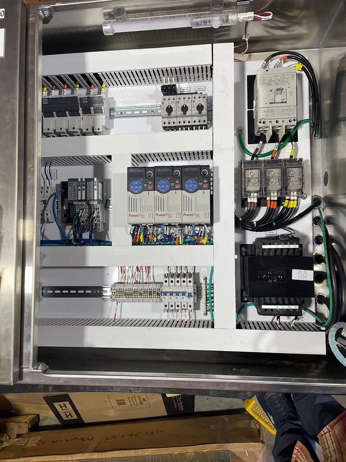 Used NEW Allen Bradley ControlLogix PLC PowerFlex 525 Stainless Hoffman Control Panel
