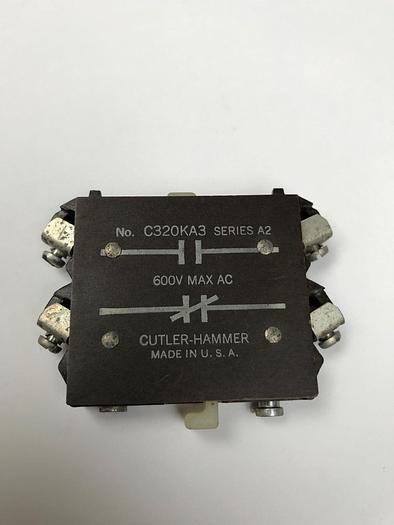 Used C320KA3 Cutler Hammer Auxiliary Contact Series A2 600V Max AC