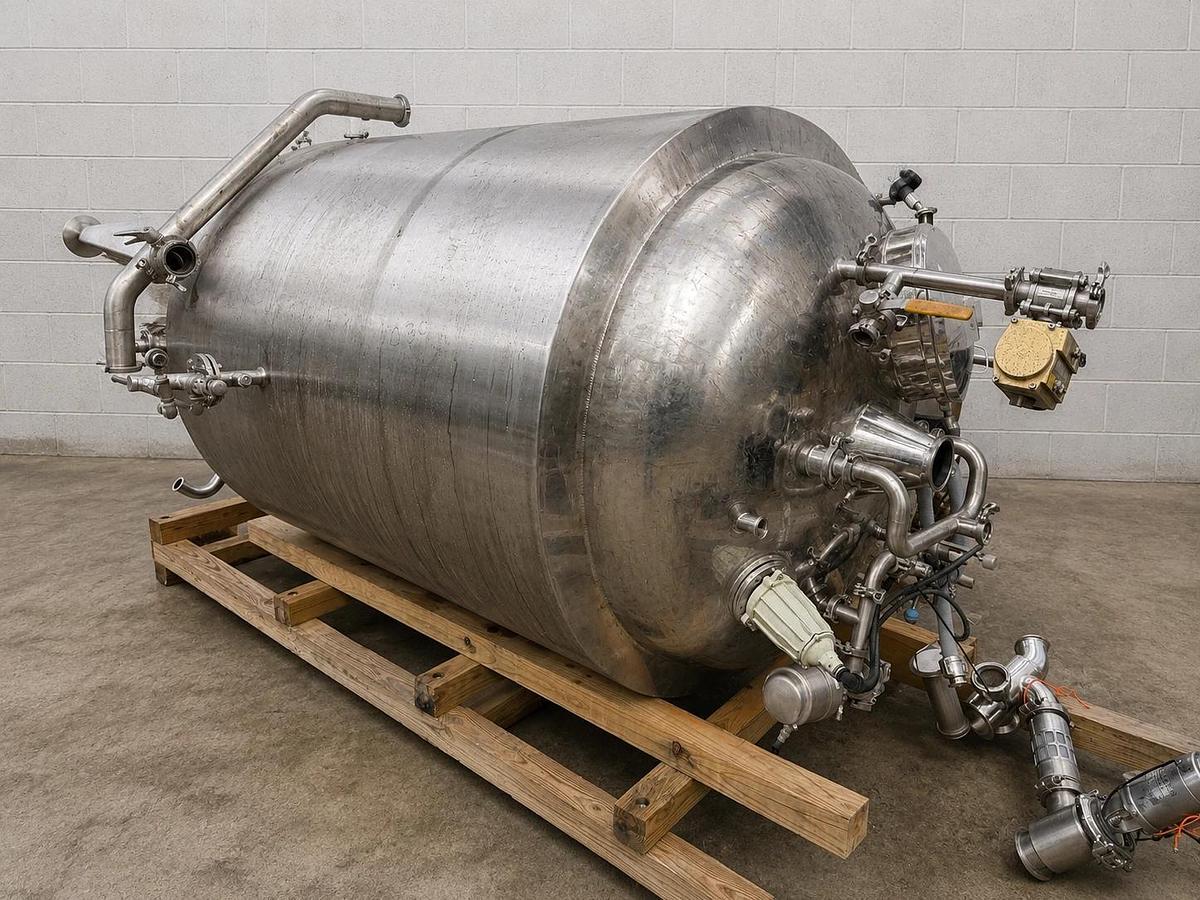 Used 500 Gallon Scrape Surface 316 Stainless Steel Jacketed Processor Single Motion