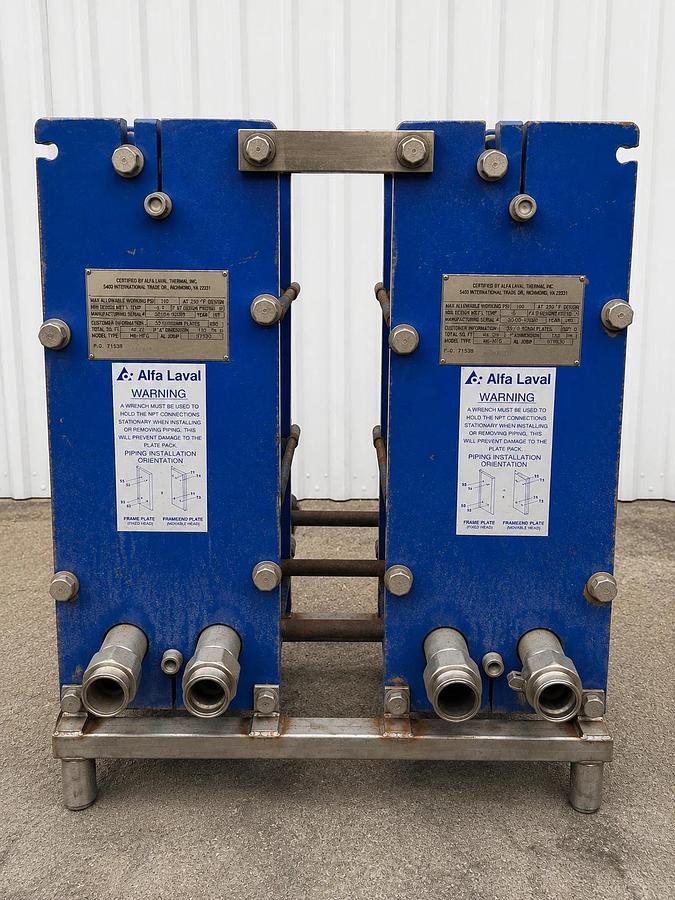 Used 2 Alfa Laval Plate Heat Exchangers M6-MFG Stainless Food Grade