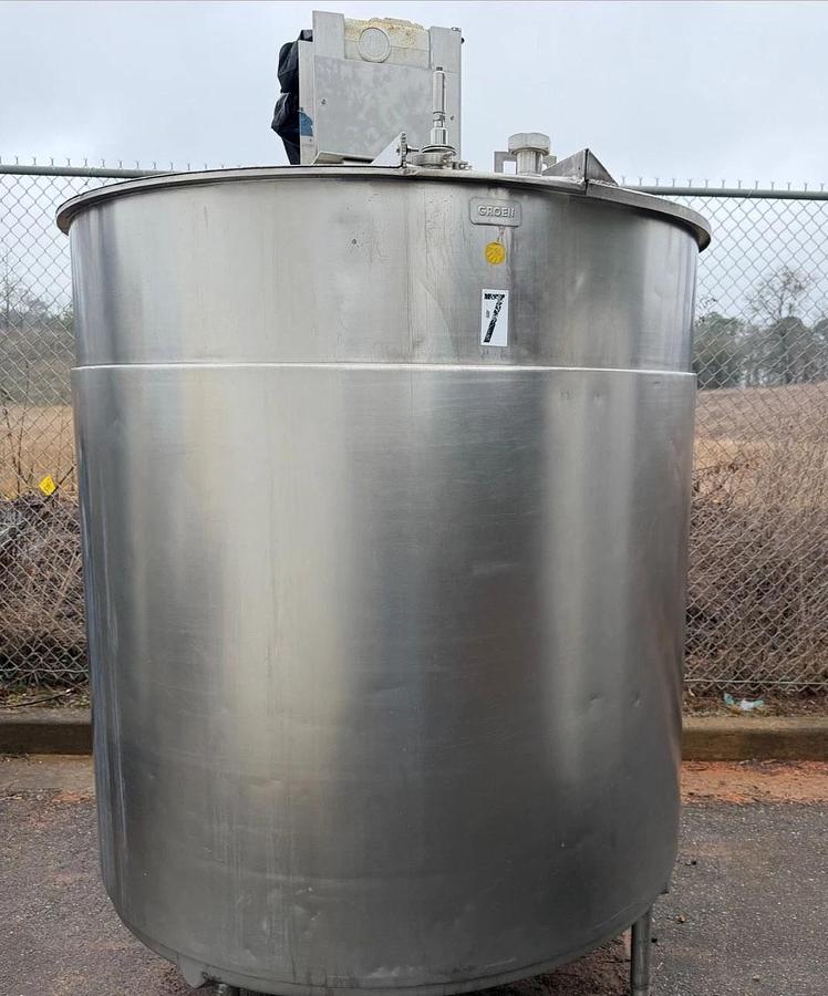 Used 800 Gallon Groen Kettle Jacketed Stainless Steel Processor with agitation