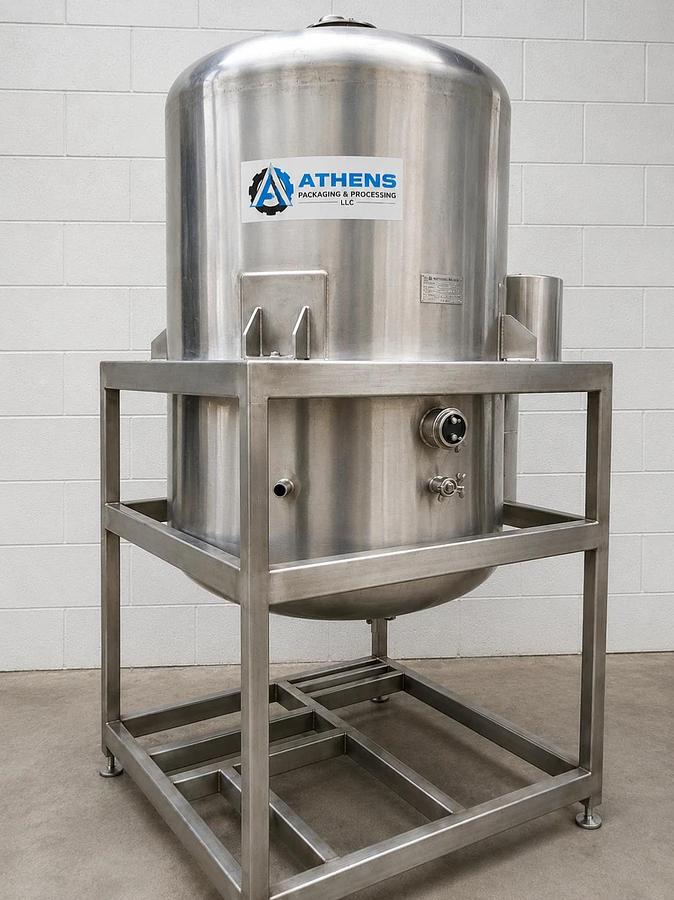 Used 500 Gallon Stainless Steel Storage Tank Mfg By HARRY HOLLAND AND SON