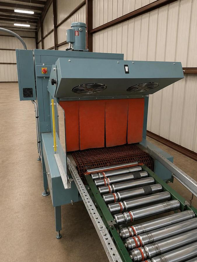 Used SHANKLIN T-8 INDUSTRIAL SHRINK TUNNEL – 28” W x 16” H OPENING – 230V 3PH