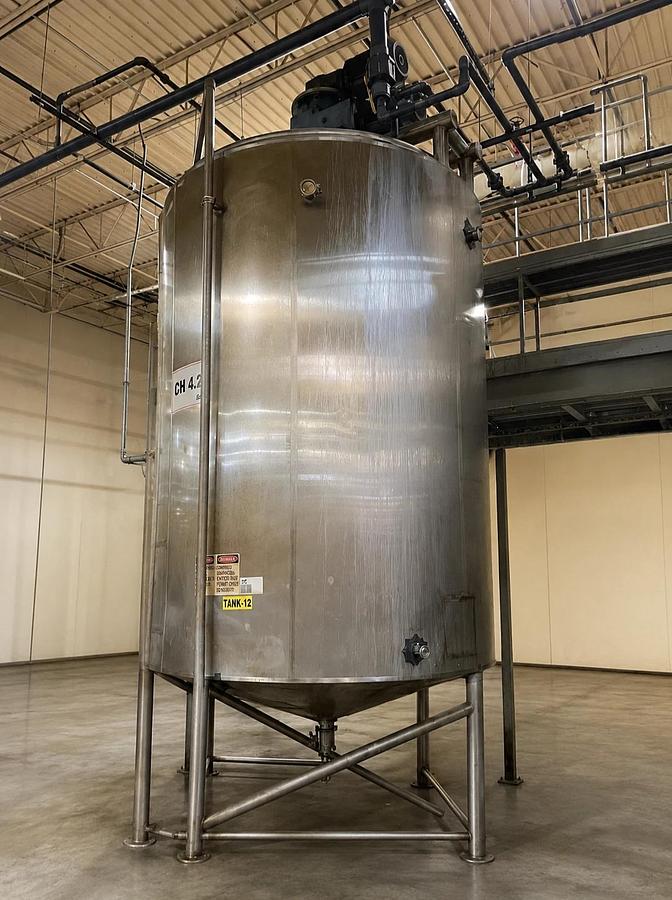 Used 4000 Gallon SS Cherry-Burrell Stainless Steel Dual Motion Mixing Processor Tank
