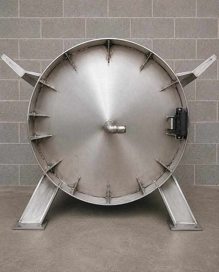 Used 3400 Gallon Mfg By Meridian Stainless Steel Vertical Storage Tank Very Clean