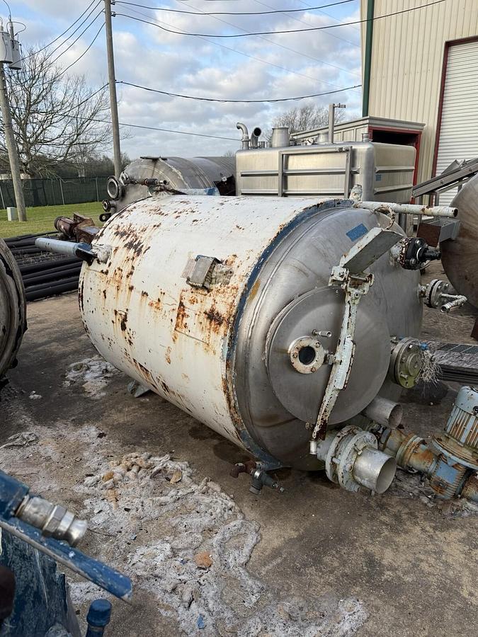 Used 100 Gallon LEE Jacketed 316 Stainless Steel Open Top w Lid Mix Tank