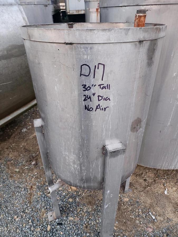 Used 50 Gallon Stainless Steel Tank Open Top, Cone Bottom 8 available