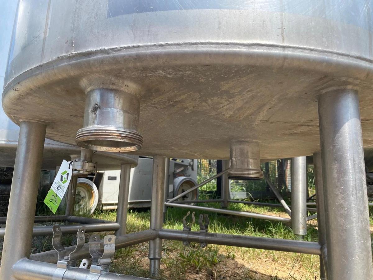 Used Quanity 2 Stainless Steel CIP Tanks, 200 Gallons each. 90” High x 30” diameter