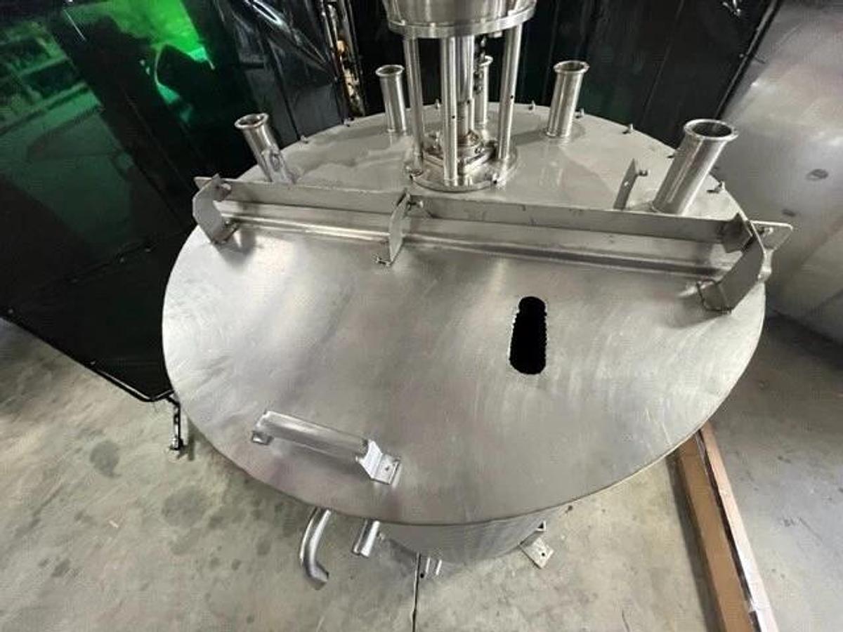 Used 200 Gallon Jacketed Stainless Steel Tank W High Shear Disperser Mixer 7.5 HP