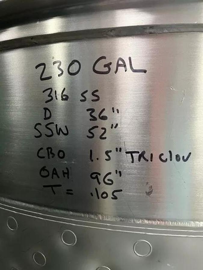 Used 200 Gallon Jacketed Stainless Steel Tank W High Shear Disperser Mixer 7.5 HP