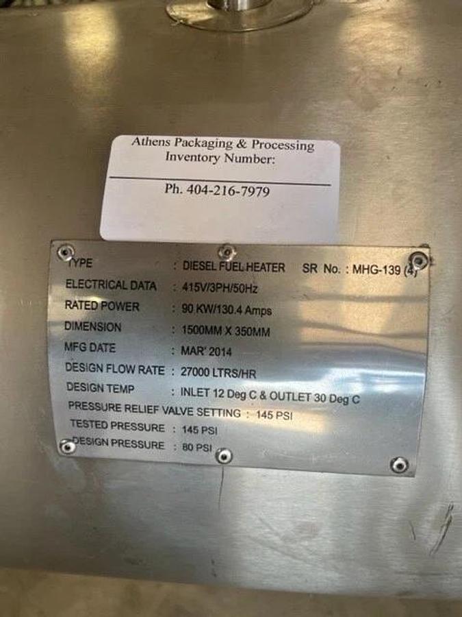 Chromalox Circulation System Heater