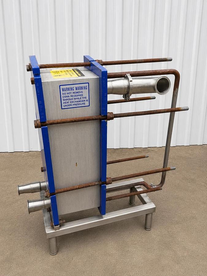 Used Alfa Laval M6-MFG Sanitary Plate Heat Exchanger 96.4 Sq Ft 150 PSI