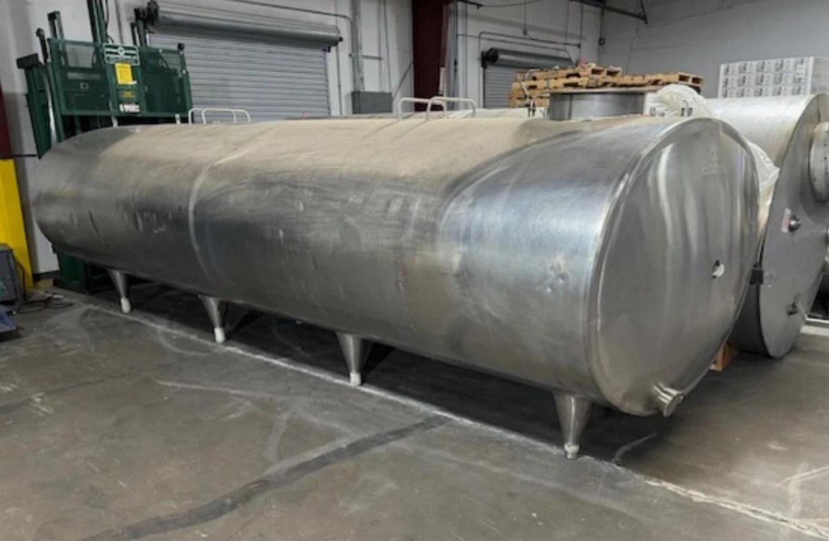 Used 4000  Gallon De Laval  Stainless Steel Jacketed Horizontal Storage Tank