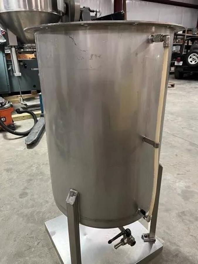 Used 50 Gallon 316 Stainless Steel Mixing Tank W top Mounted 3/4 HP Mixer