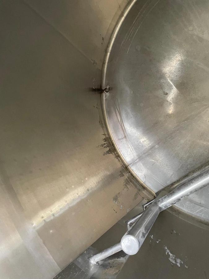 Used 1500 Gallon Jacketed Stainless Steel Processor with sweeping agitation w Cone