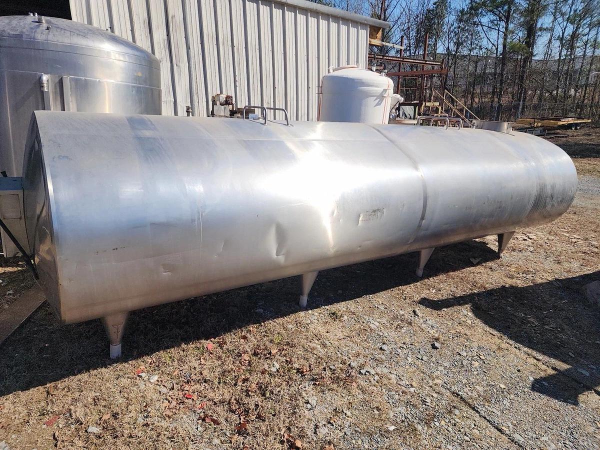 Used 4000 Gallon De Laval Stainless Steel Jacketed Horizontal Storage Tank