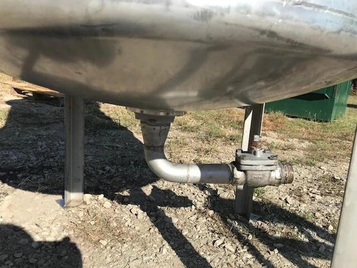 Used 350 Gallon 316 Stainless Mix Tank Vertical With Dish Bottom