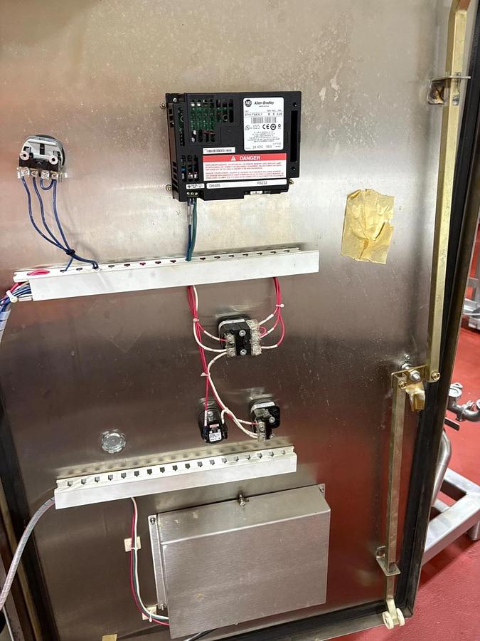 Used Groen TA-150 Stainless Steel Jacketed Scrape Surface Kettle Skid & Pumps Heat X