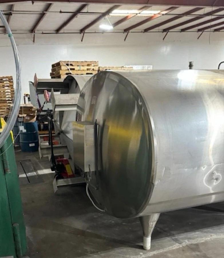 Used 4000 Gallon De Laval Stainless Steel Jacketed Horizontal Storage Tank