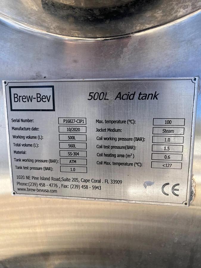 Used Brew-Bev 3 Tank CIP System new 2020 3 Tank CIP System includes Everything
