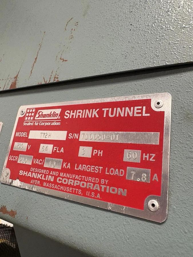 Used Shanklin T-72 H Dual Chamber Shrink Tunnel , 3 To Choose From