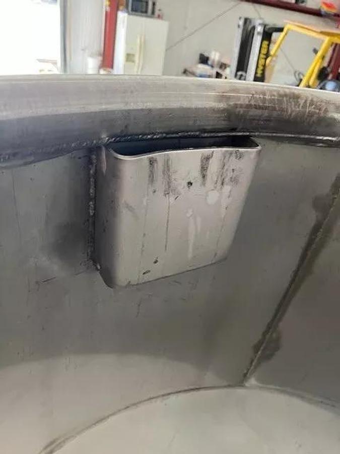 Used 500 Gallon 316 Stainless Steel Open Top Mix Tank W CIP Ring