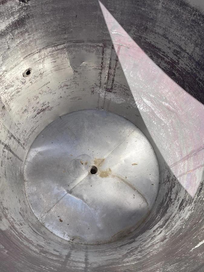 Used 600 Gallon Stainless Steel Mix Tank Cone Bottom , Open top