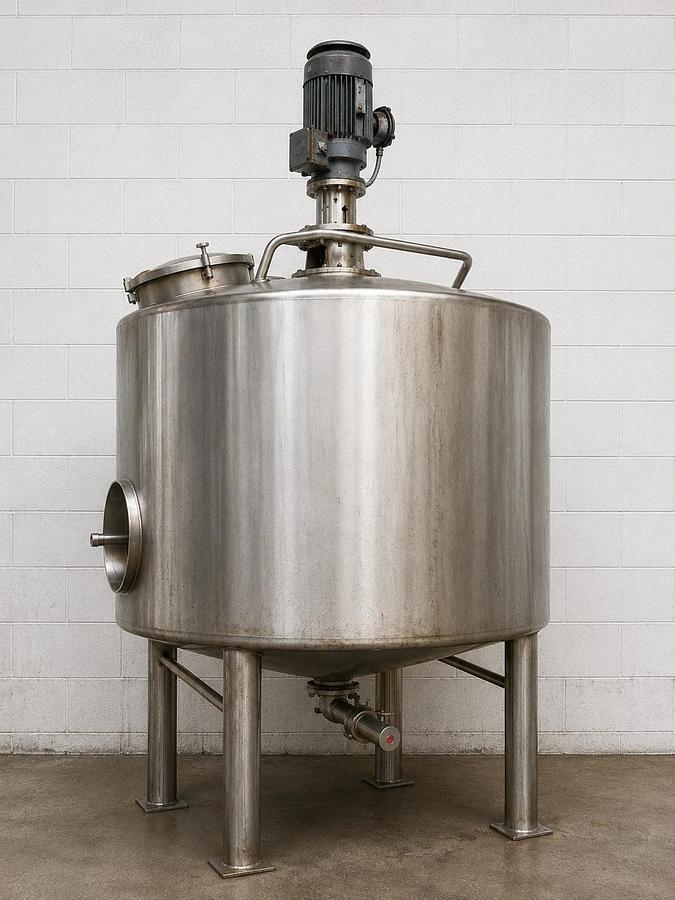 Used 1000 Gallon Stainless Steel Homogenizing High Shear Mix Tank ARDE-Barinco 50 HP