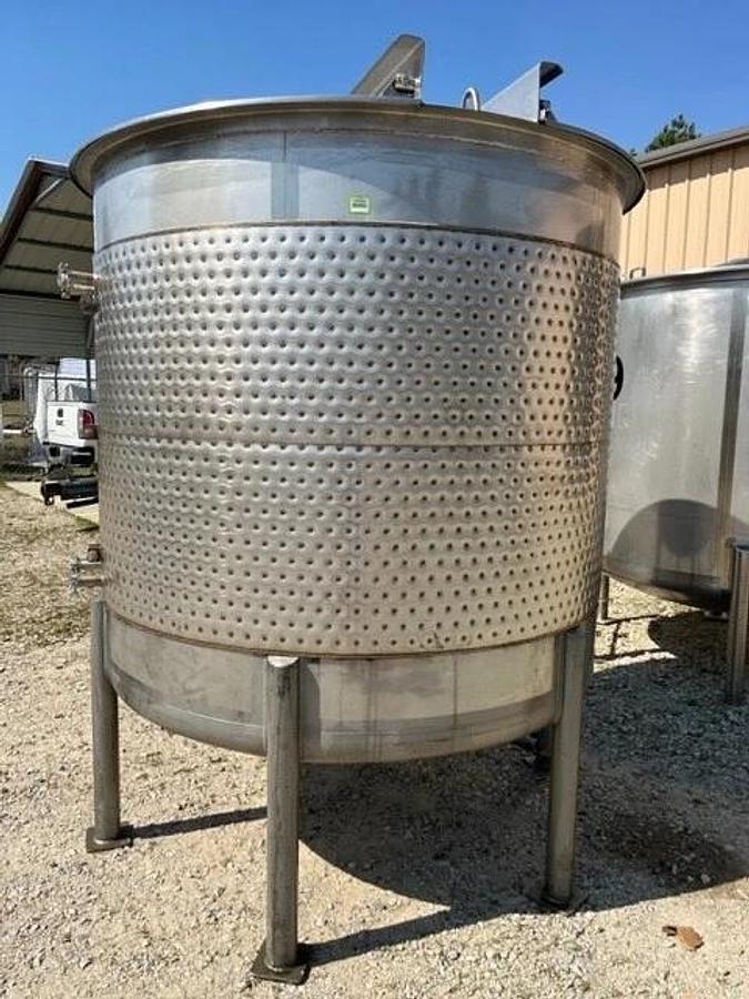 1000 Gallon 316L Stainless Steel Walker Jacketed Mix Tank Dish Bottom split lid