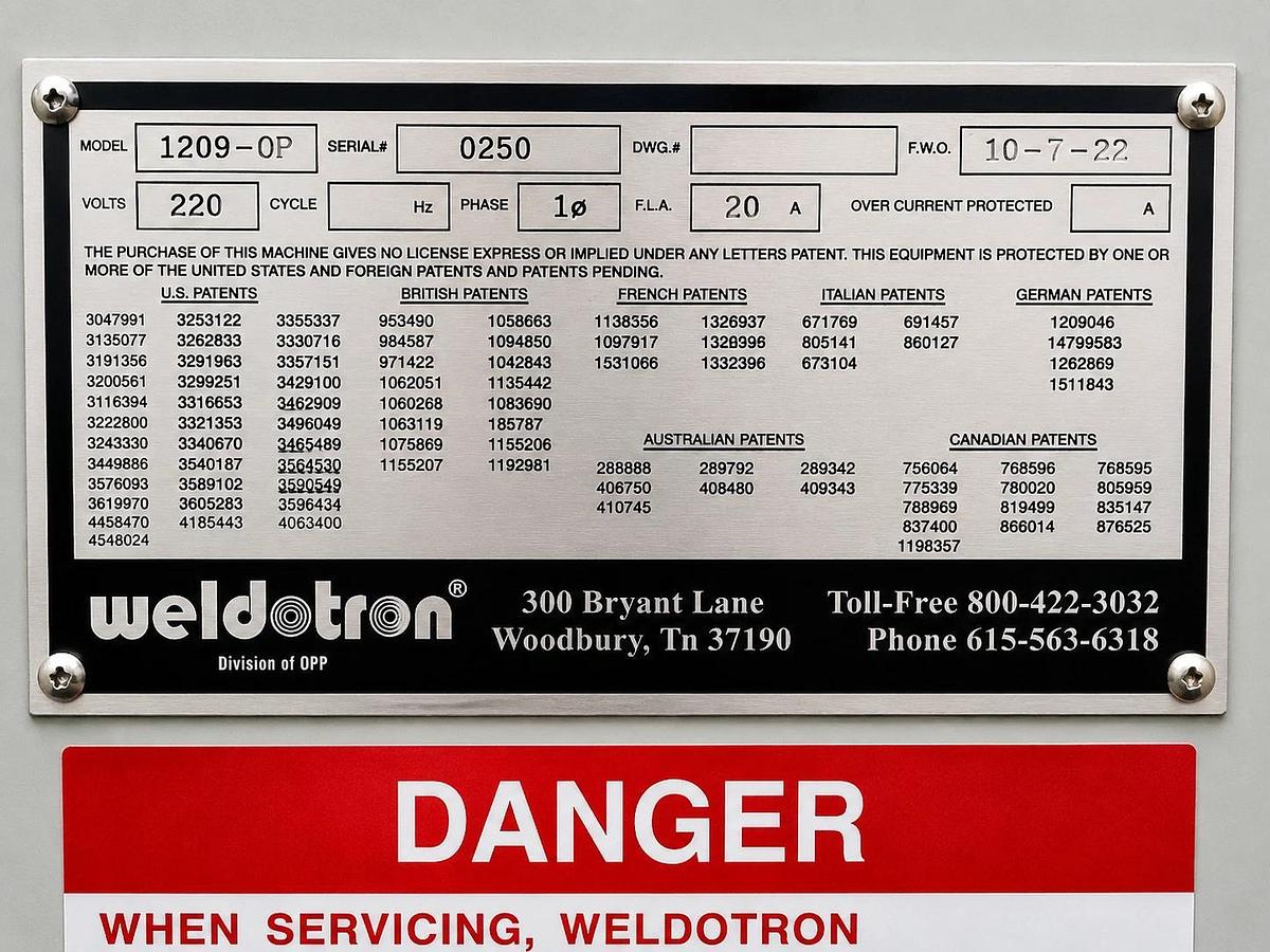 Automatic Bundler Weldotron Model 1209-OP Automatic Bundler Bar Shrink Wrap Seal