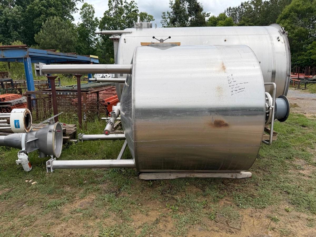 Used 1000 Gallon Stainless Steel Homogenizing High Shear Mix Tank ARDE-Barinco 50 HP