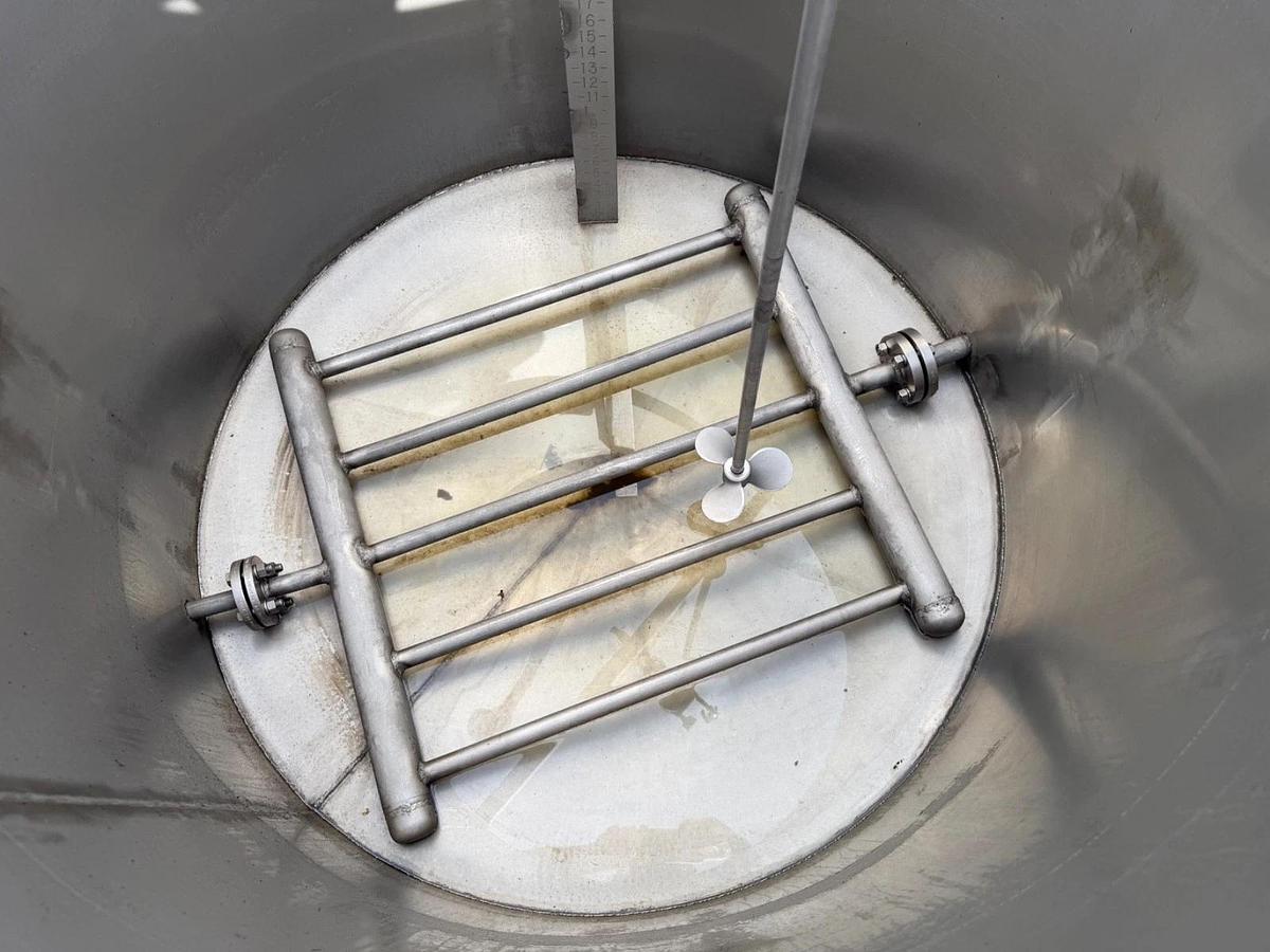 Used 300 Gallon Open Top 304 Stainless Steel Tank – Cone Bottom – heat or cool coils