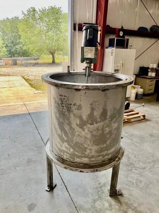 Used 100 Gallon 316 Stainless Steel Mixing Tank W Lightnin Mixer