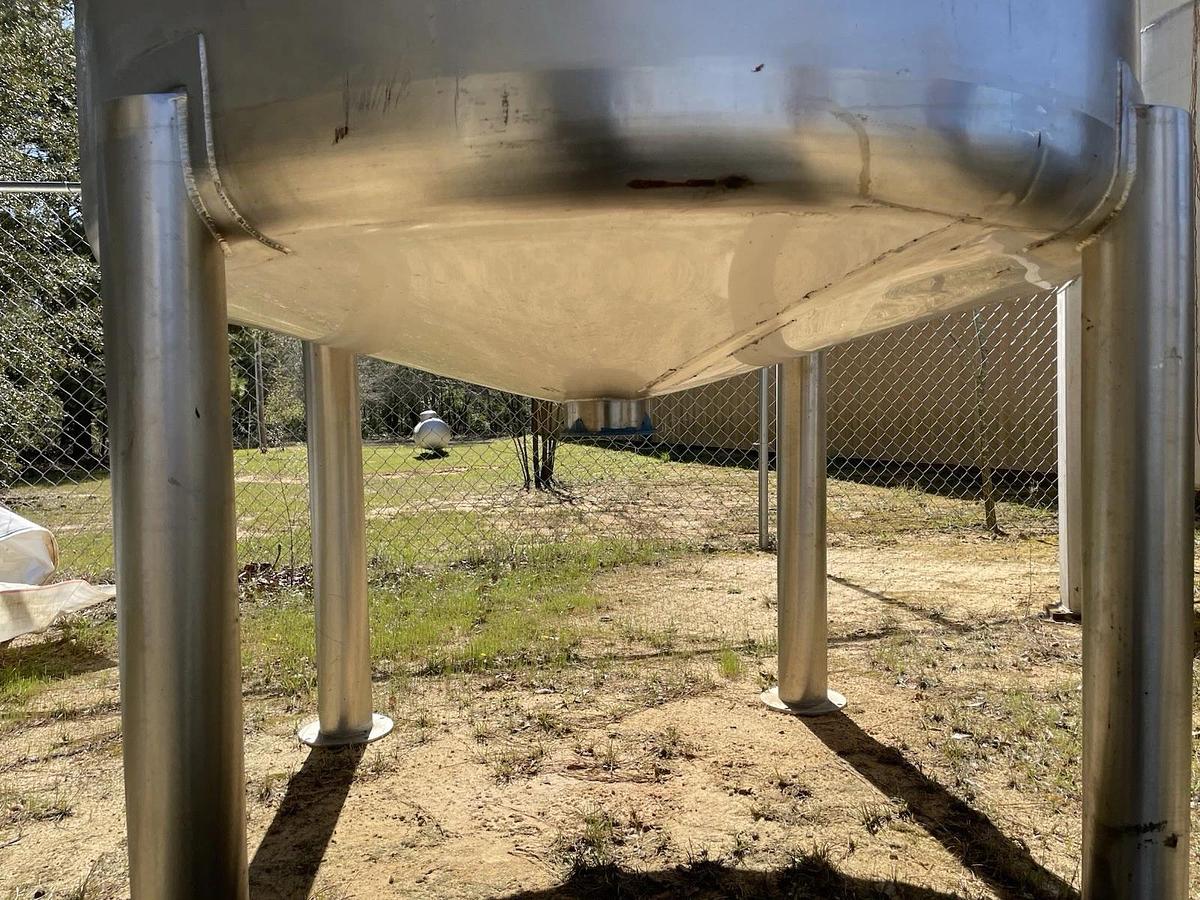 Used 900 Gallon Vertical Stainless Steel Tank With Dome Top Dish Bottom