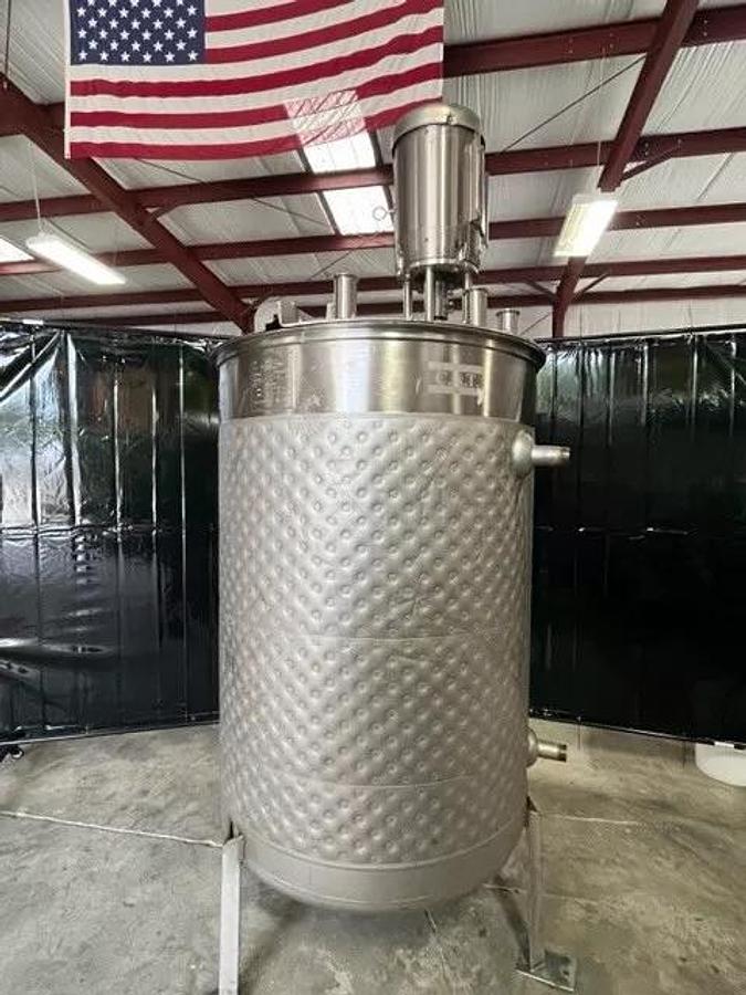 Used 200 Gallon Jacketed Stainless Steel Tank W High Shear Disperser Mixer 7.5 HP