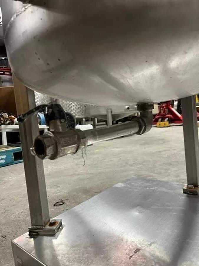 Used 50 Gallon 316 Stainless Steel Mixing Tank W top Mounted 3/4 HP Mixer