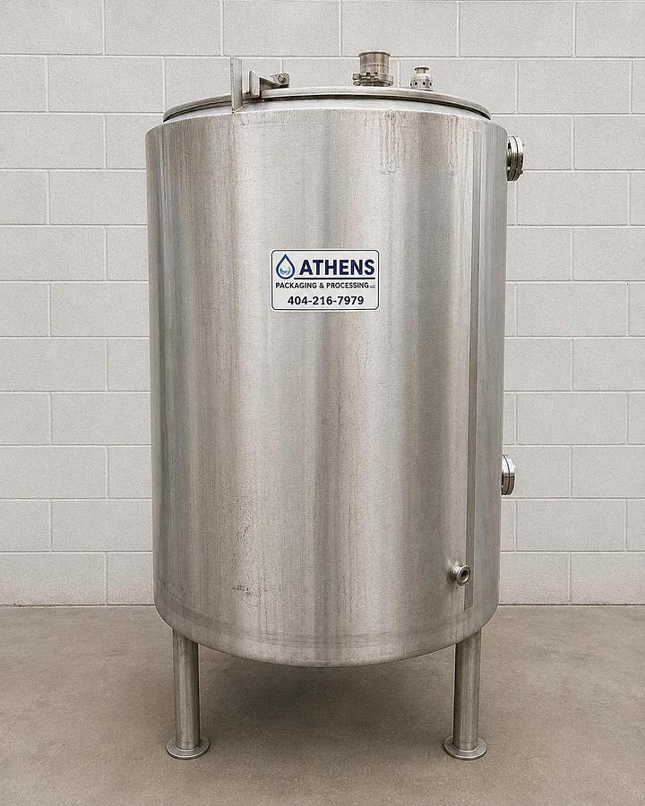 Used 200 Gallon Stainless Steel Jacketed Mixing Tank – 316 SS, Cone Bottom, Agitated